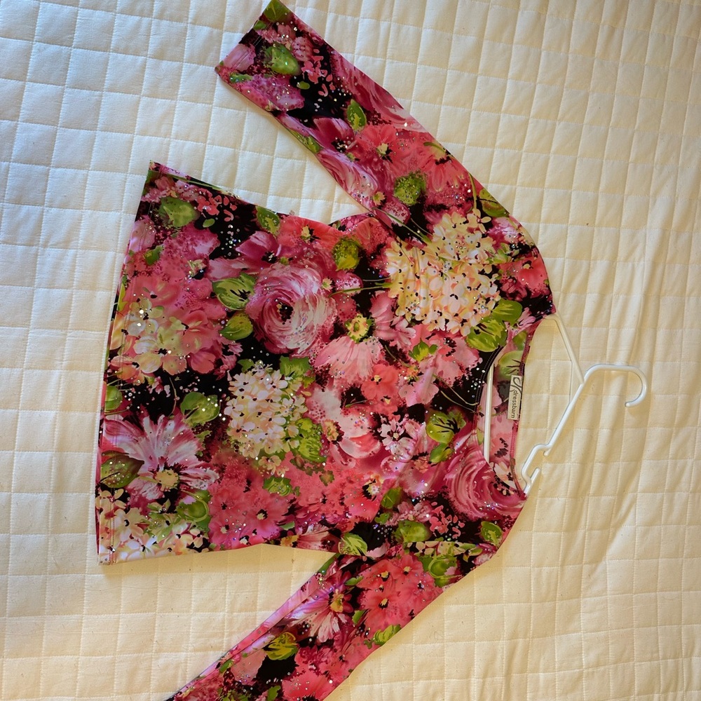 Dress Barn Pink Floral Long Sleeve Top